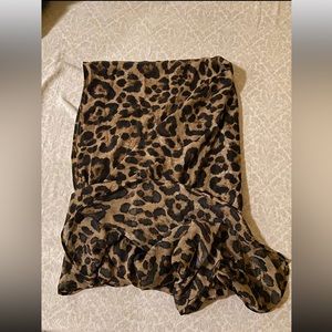 Knotted leopard chiffon skirt